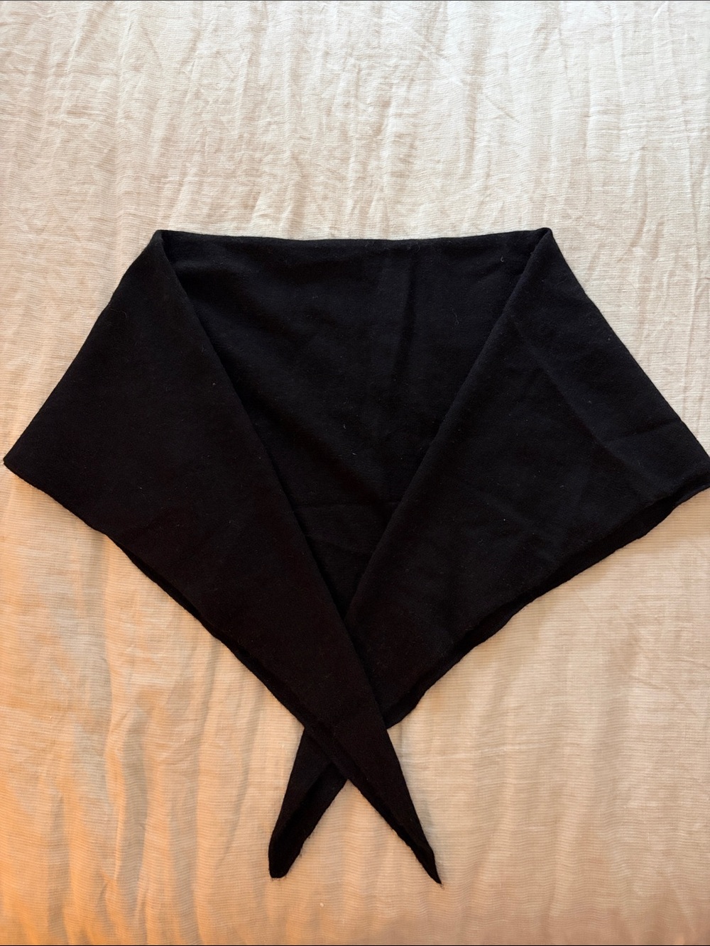 Classic Black Knit Triangle Scarf Wrap